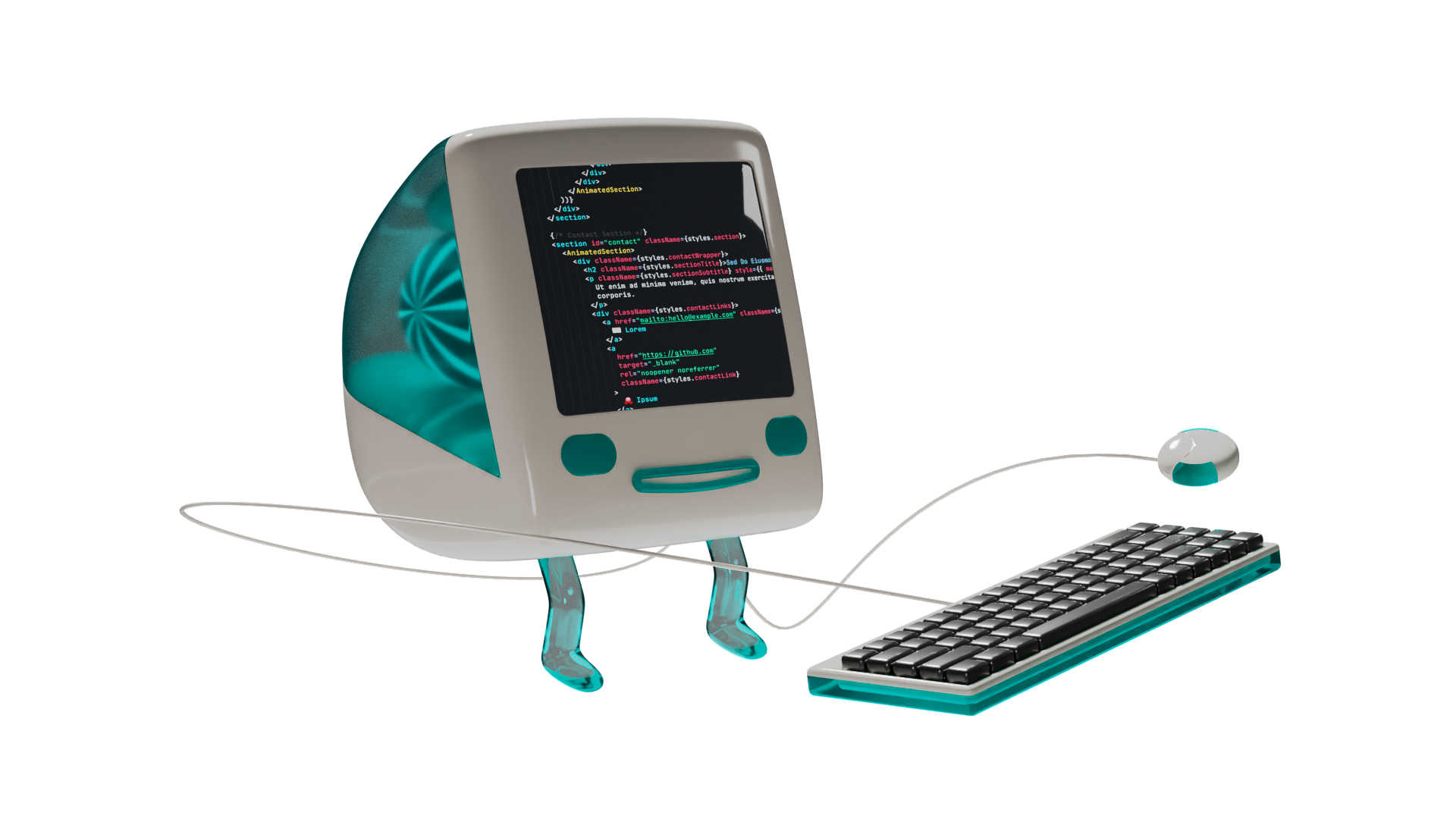 The iMac G3 inspired mascot