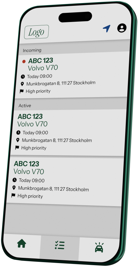 Redgo tow operator app on a phone
